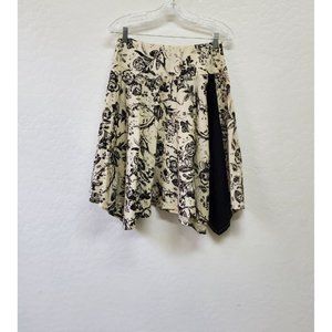 Autograph New York Women’s Skirt Size 4 Beige, Black Floral Pattern